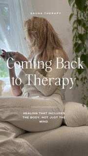 Whether this is your first time in therapy or you’re coming back from a long break… At Sauna Therapy, we have got you covered :) 

1. Park in the back of the parking lot 
2. Complete your paperwork 
3. Enjoy Beverages and Coffee in the waiting room 
4. Meet your therapist 
5. Leave a little less stressed 

🌸🩵🌸