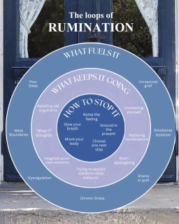 Rumination is when your mind gets stuck replaying the same thoughts, conversations, or “what if” scenarios over and over. It can feel like problem-solving, but it often leaves us feeling more anxious, overwhelmed, or emotionally drained.

Our thoughts are experiences we have, not who we are. 

When we notice the loop without judging ourselves, we create space to respond instead of react.

Which part of the cycle do you resonate with the most? 🤍

#rumination #psychology #psychologyfacts